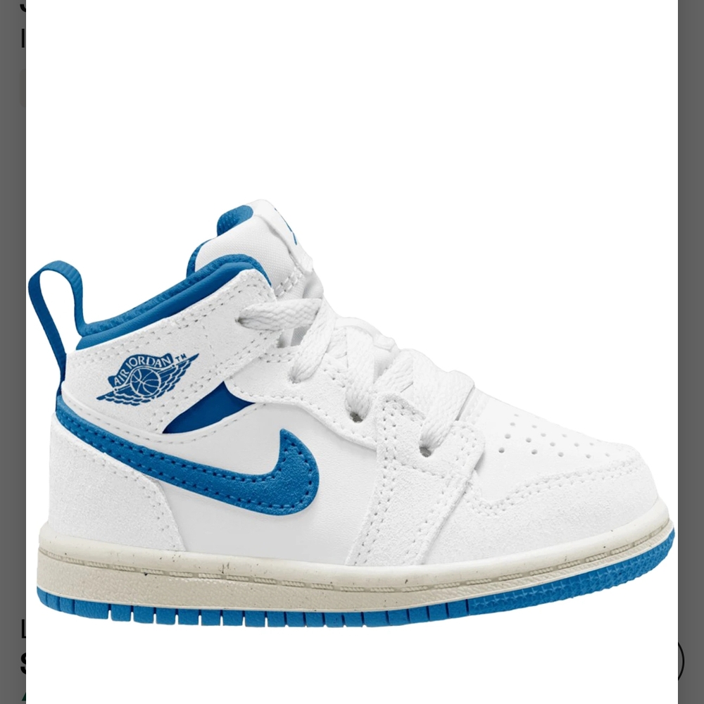 Jordan White and Blue Kids' Sneakers